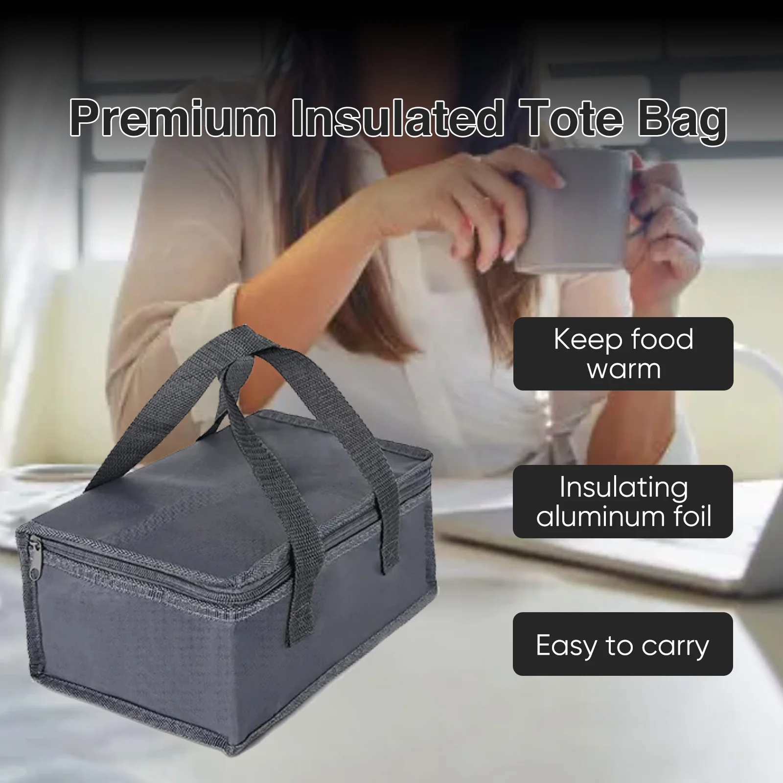 Pojemnik na lunch z funkcją podgrzewania - czarny