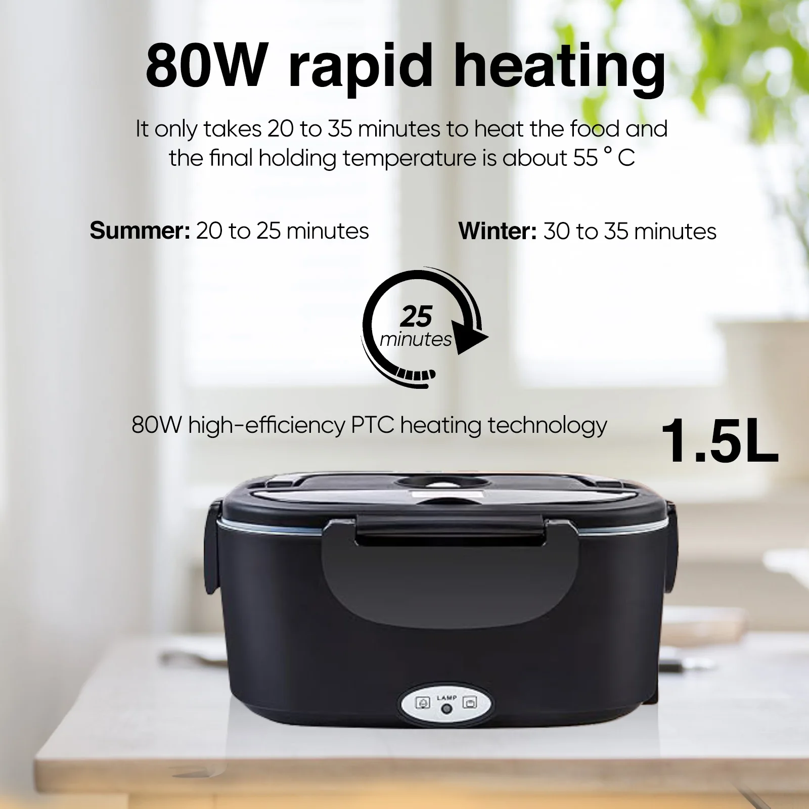 Pojemnik na lunch z funkcją podgrzewania - czarny